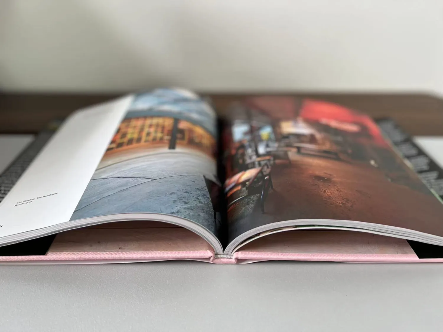 Hardcover book
Cover wrapped with cloth
Interior pages full color throughout with satin varnish
Tight square back