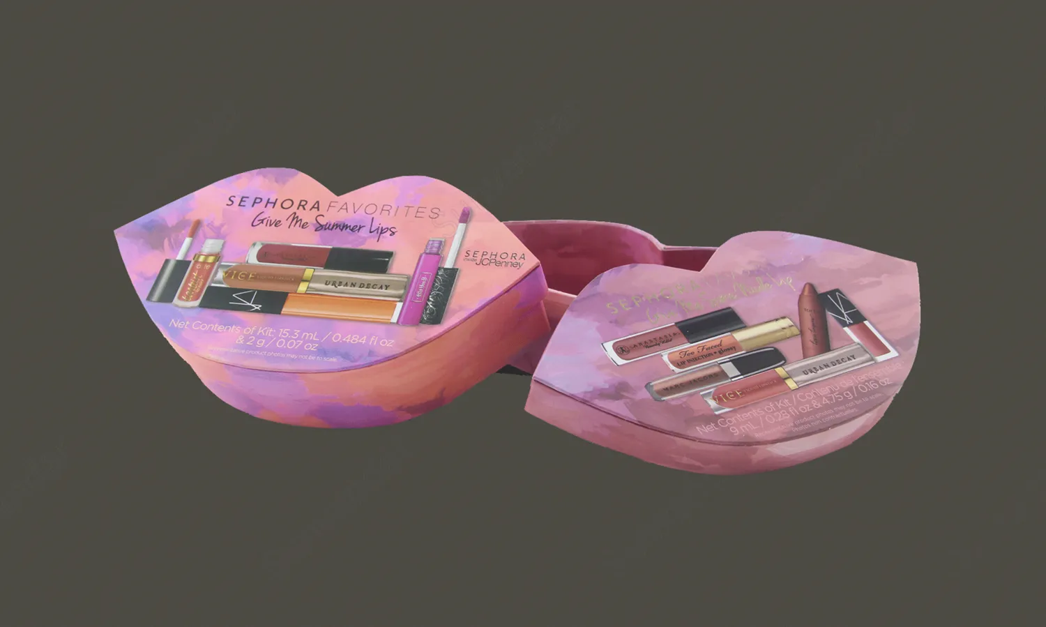 Lip shaped rigid lid & base box